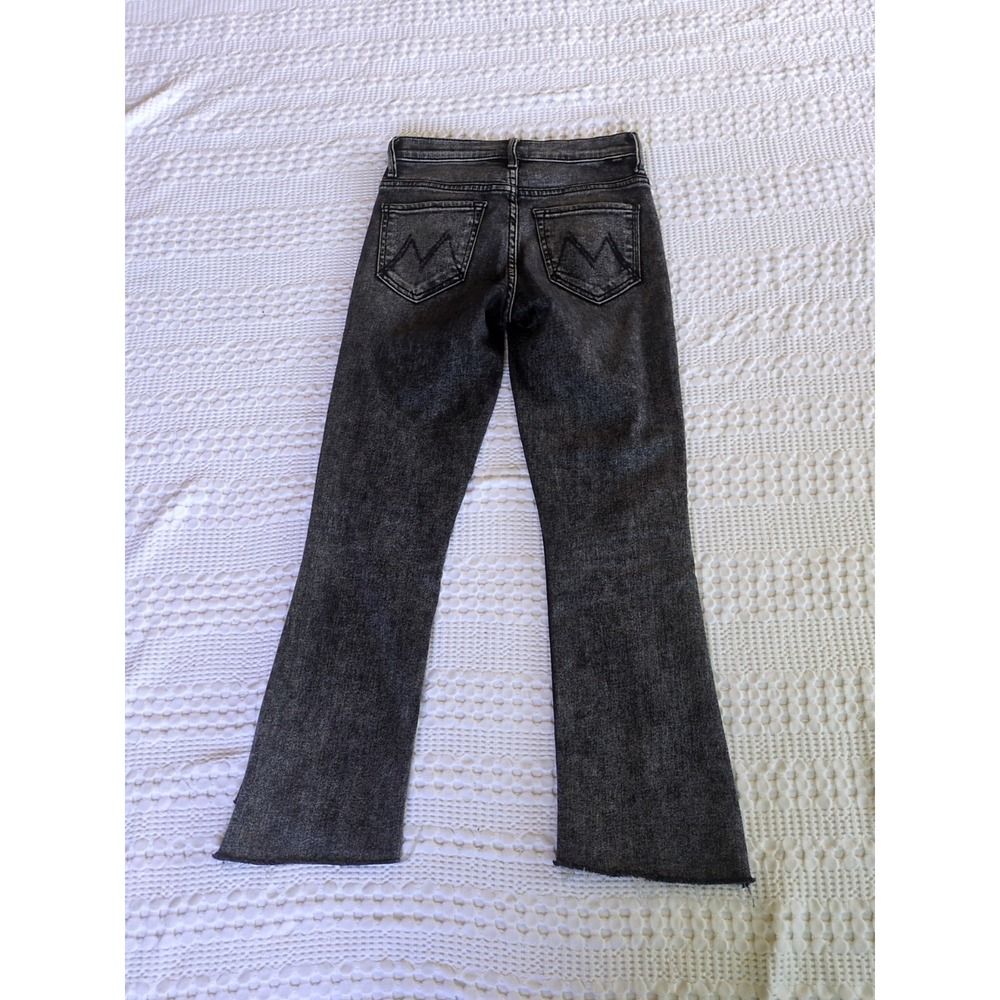 Mother The Insider Crop Step Fray Train Stops Size 25 Black Raw Hem - Picture 4 of 13
